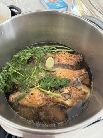 Chicken soup with dill