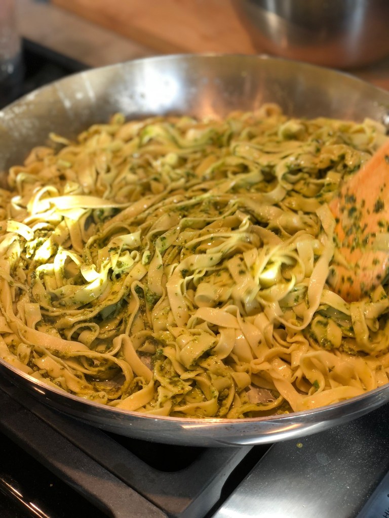 Tagliatelle with pesto