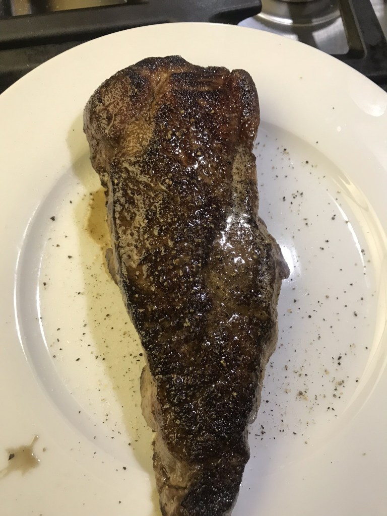 Pan-seared strip steak