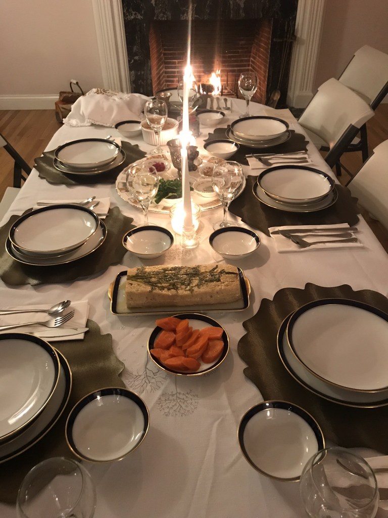 Candlelit dinner table