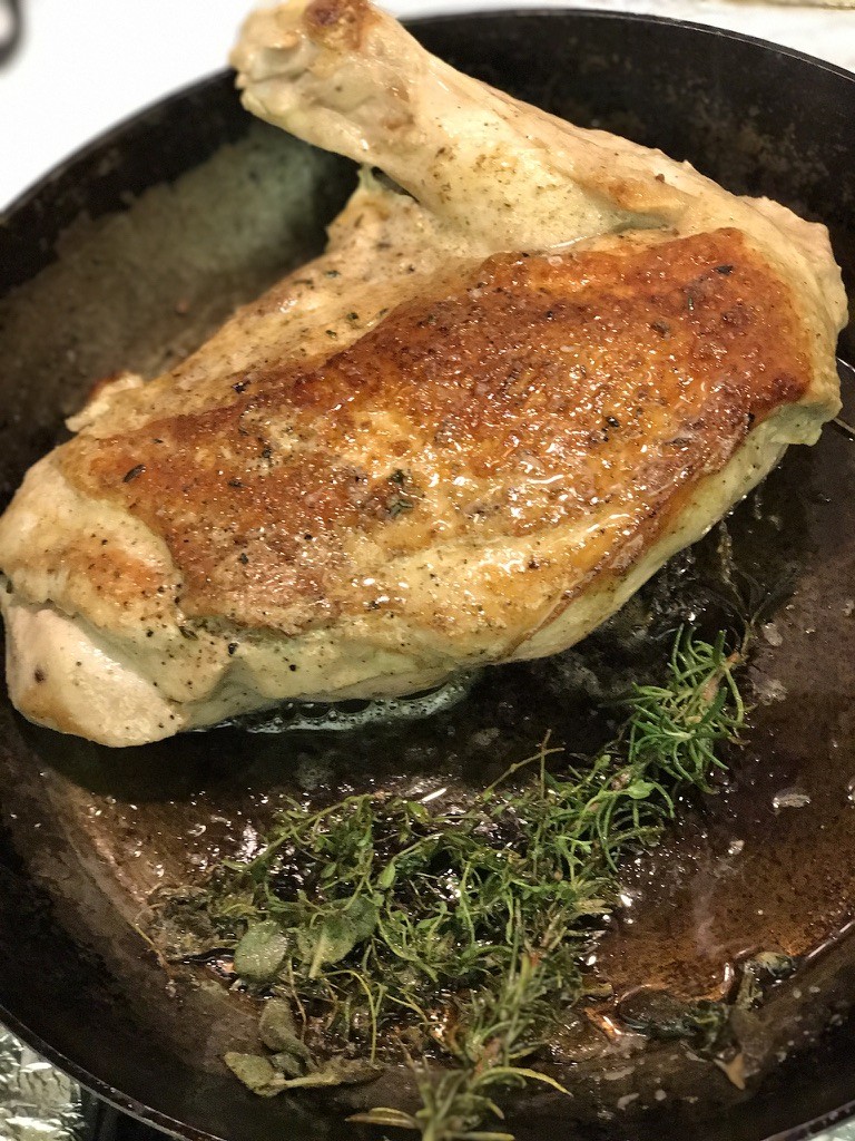 Pan-roasted chicken breast