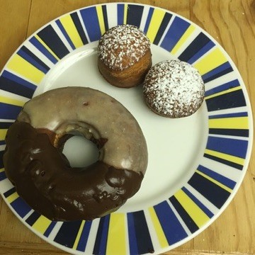 Glazed doughnut and holes