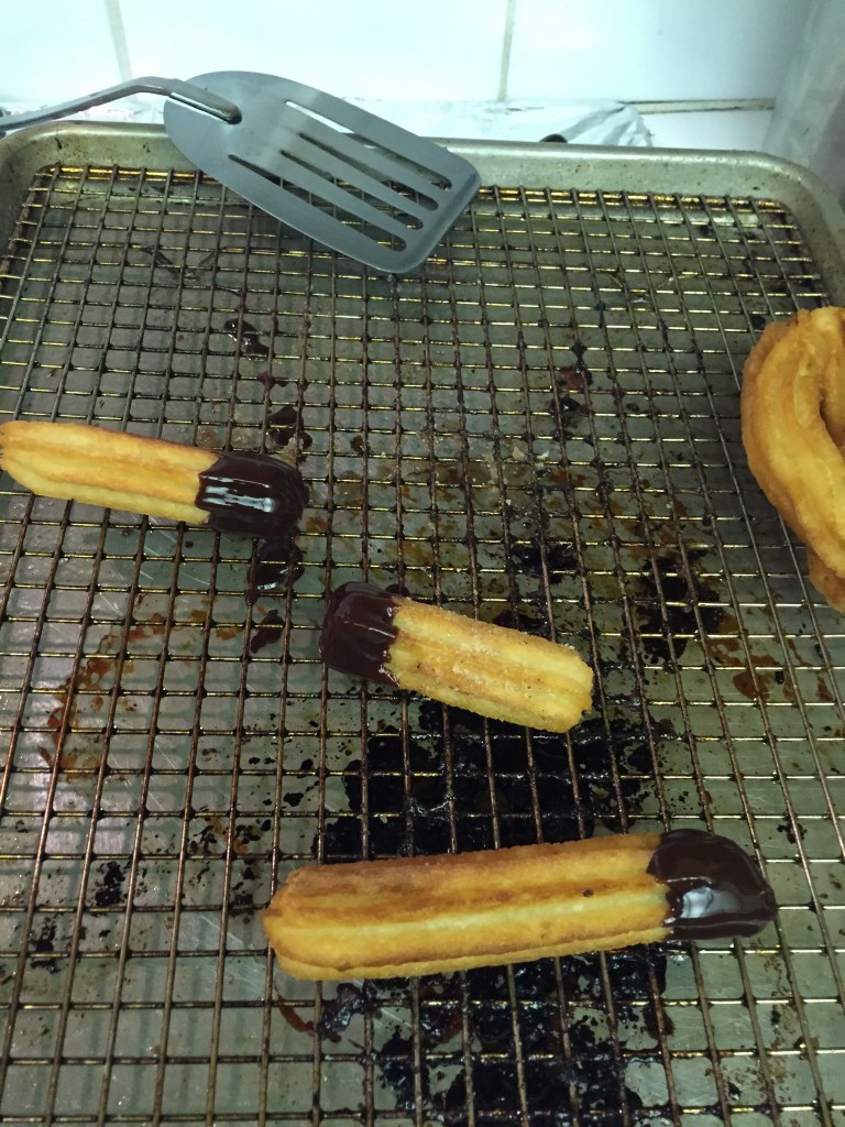 Chocolate-dipped churros