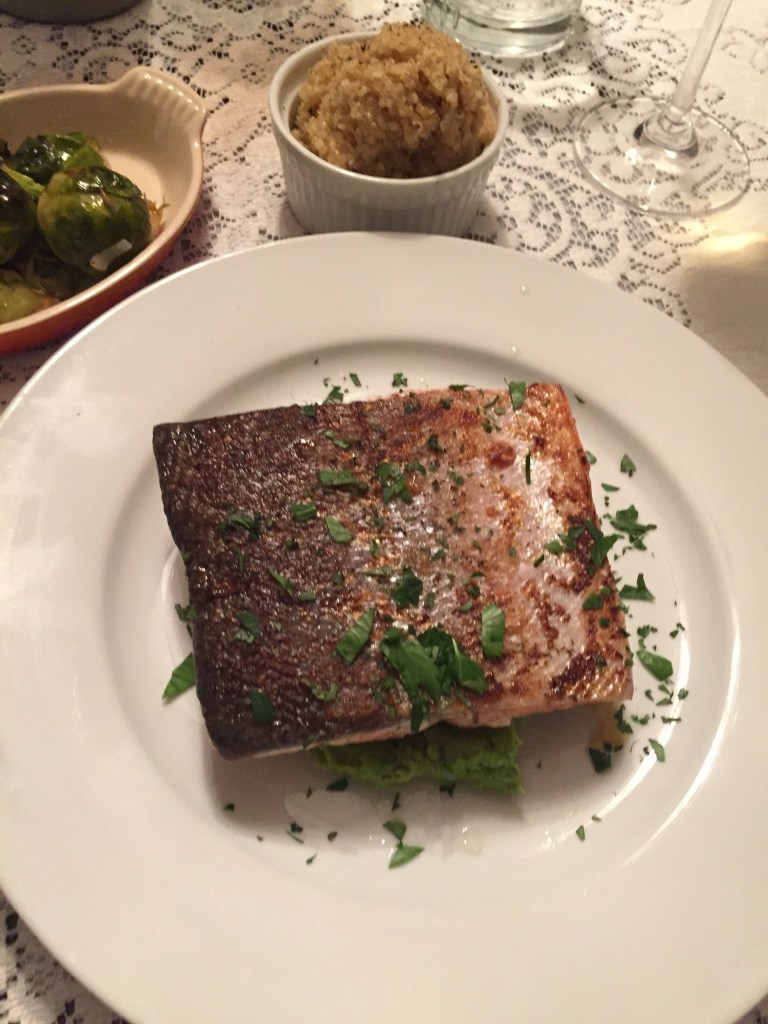 Crispy-skin salmon with quinoa