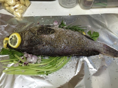 Whole fish ready to roast