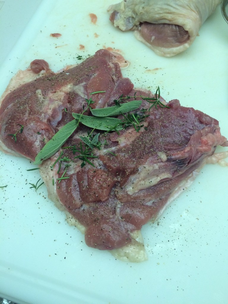 Herb-stuffed turkey thigh