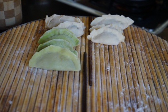 Spinach and plain dumplings