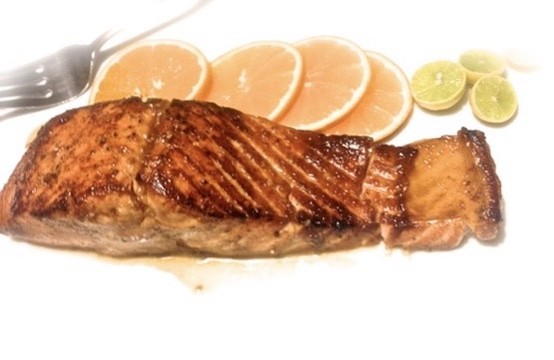 Glazed salmon with citrus