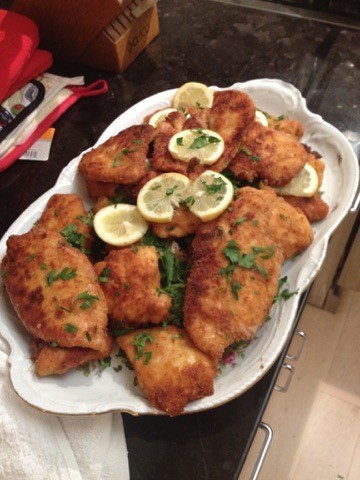 Chicken schnitzel platter