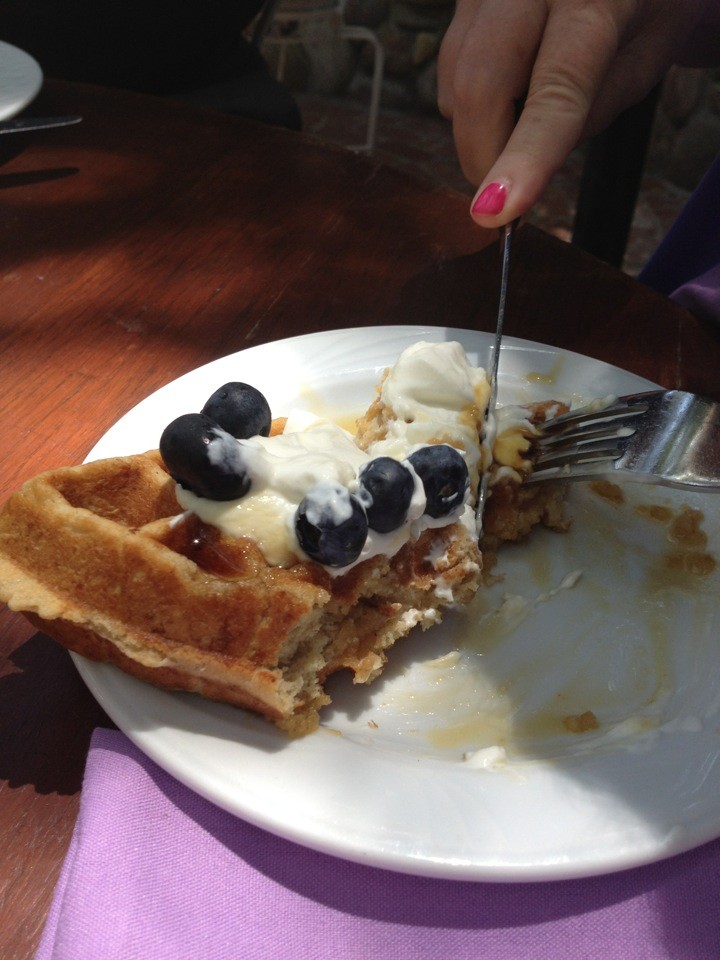 Waffle with blueberries