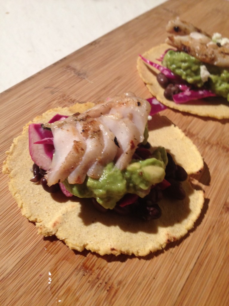 Fish tacos on fresh tortillas