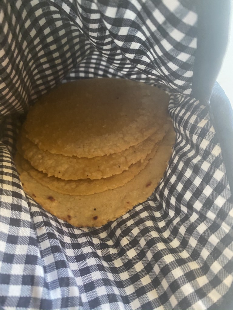 Homemade corn tortillas