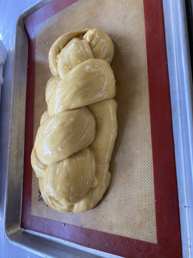 Braided challah dough