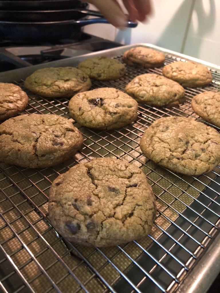 Cookies cooling on the rack